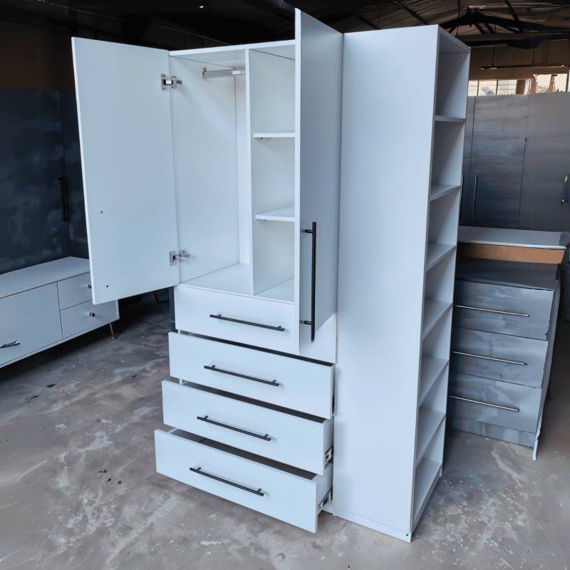 2 Door Wardrobe + Chest + Shoe Rack